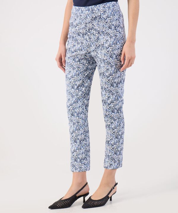 Pantal&oacute;n Slim Fit Estampado Floral Tobillero image number null