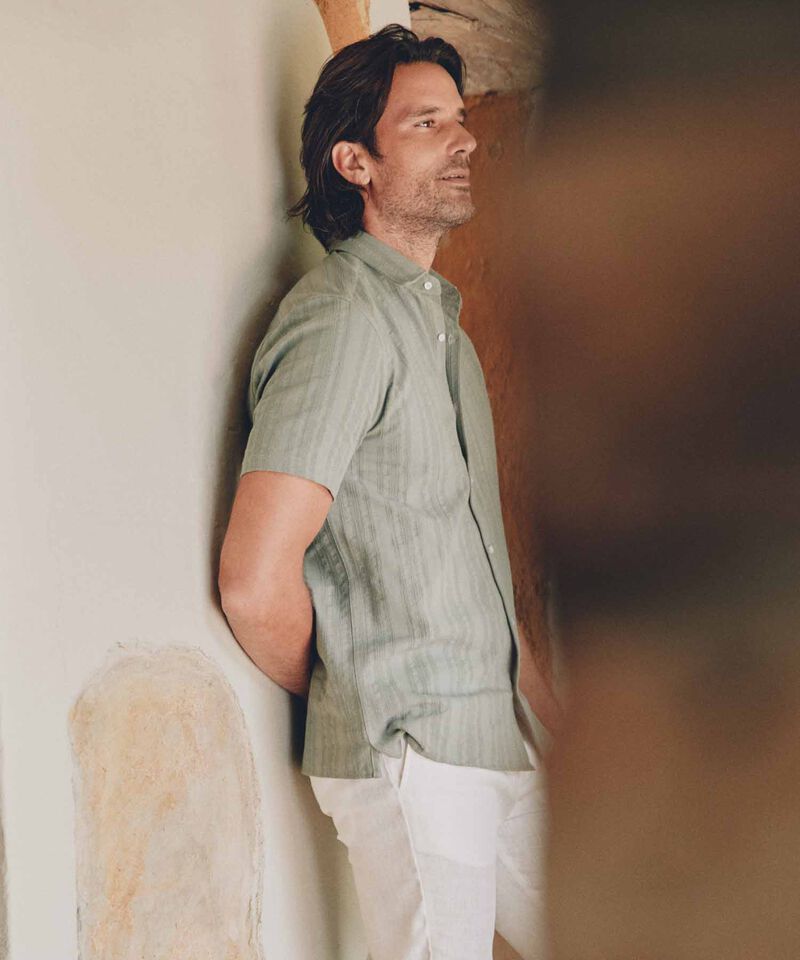 Camisa de Manga Corta Texturizada para Hombre