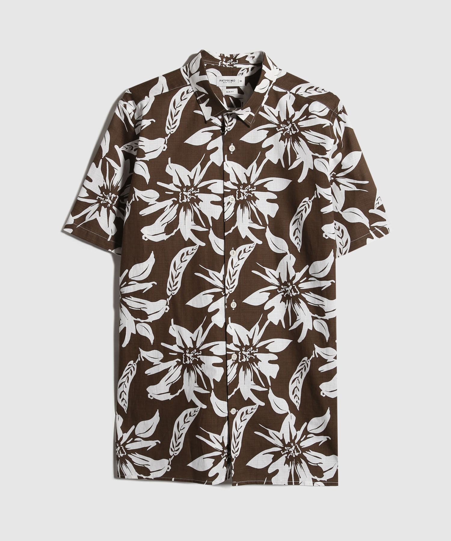 Camisa Manga Corta Estampada Base Lino