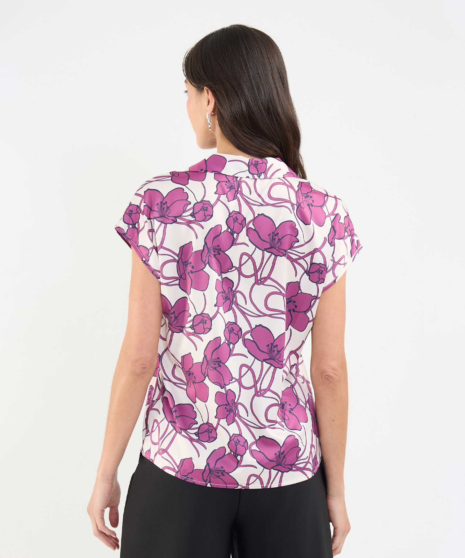Blusa Satinada Estampada