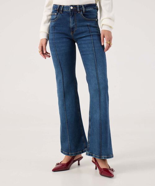 Jean flare con detalle lineal  image number null