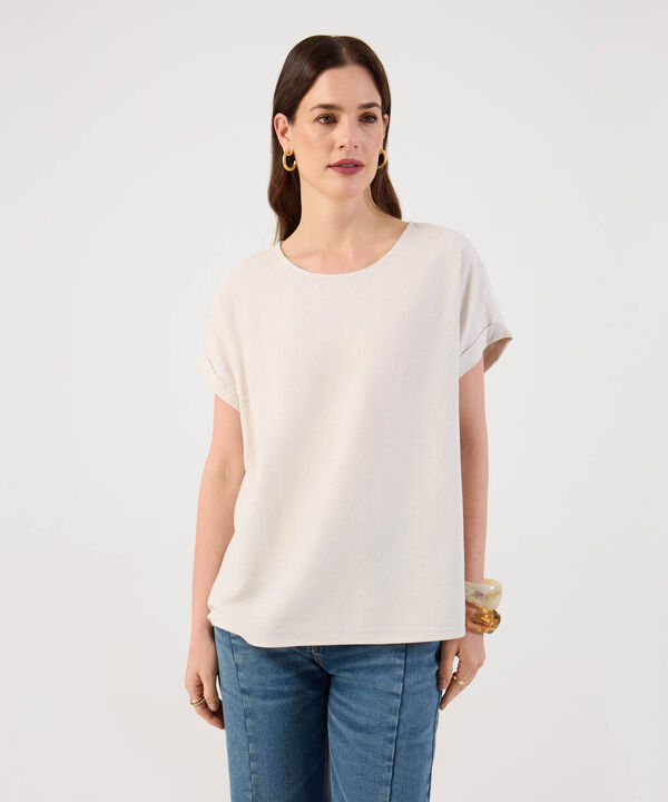 Blusa de Manga Corta Minimalista para Mujer image number null