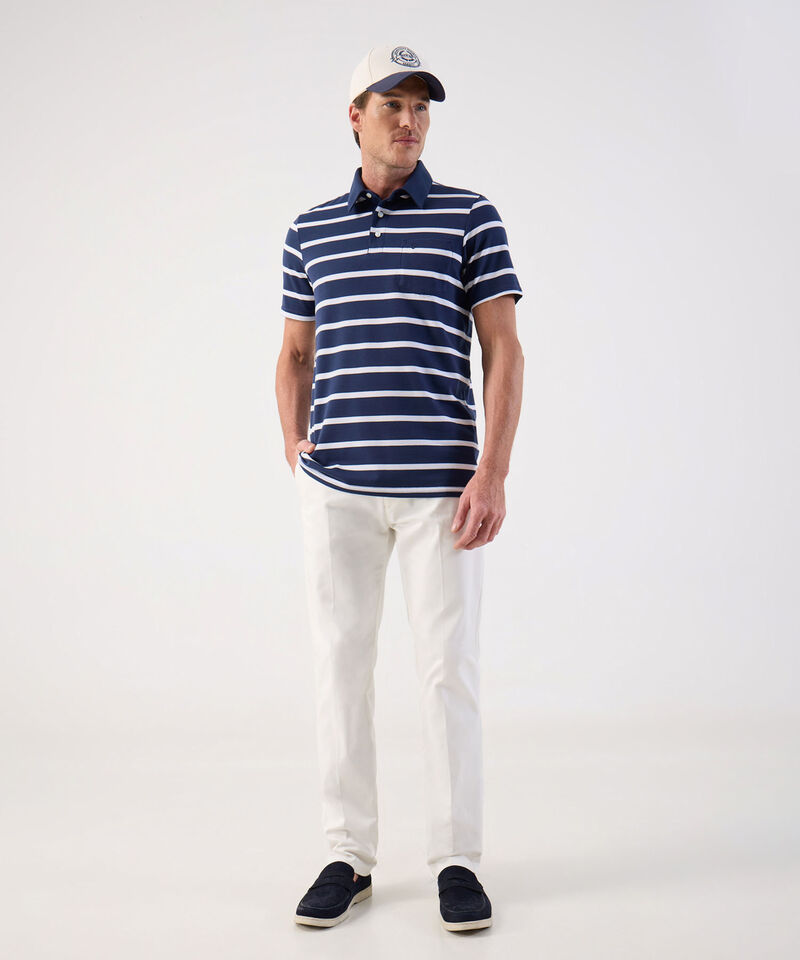 Polo a Rayas Cl&aacute;sico con Bolsillo Para Hombre