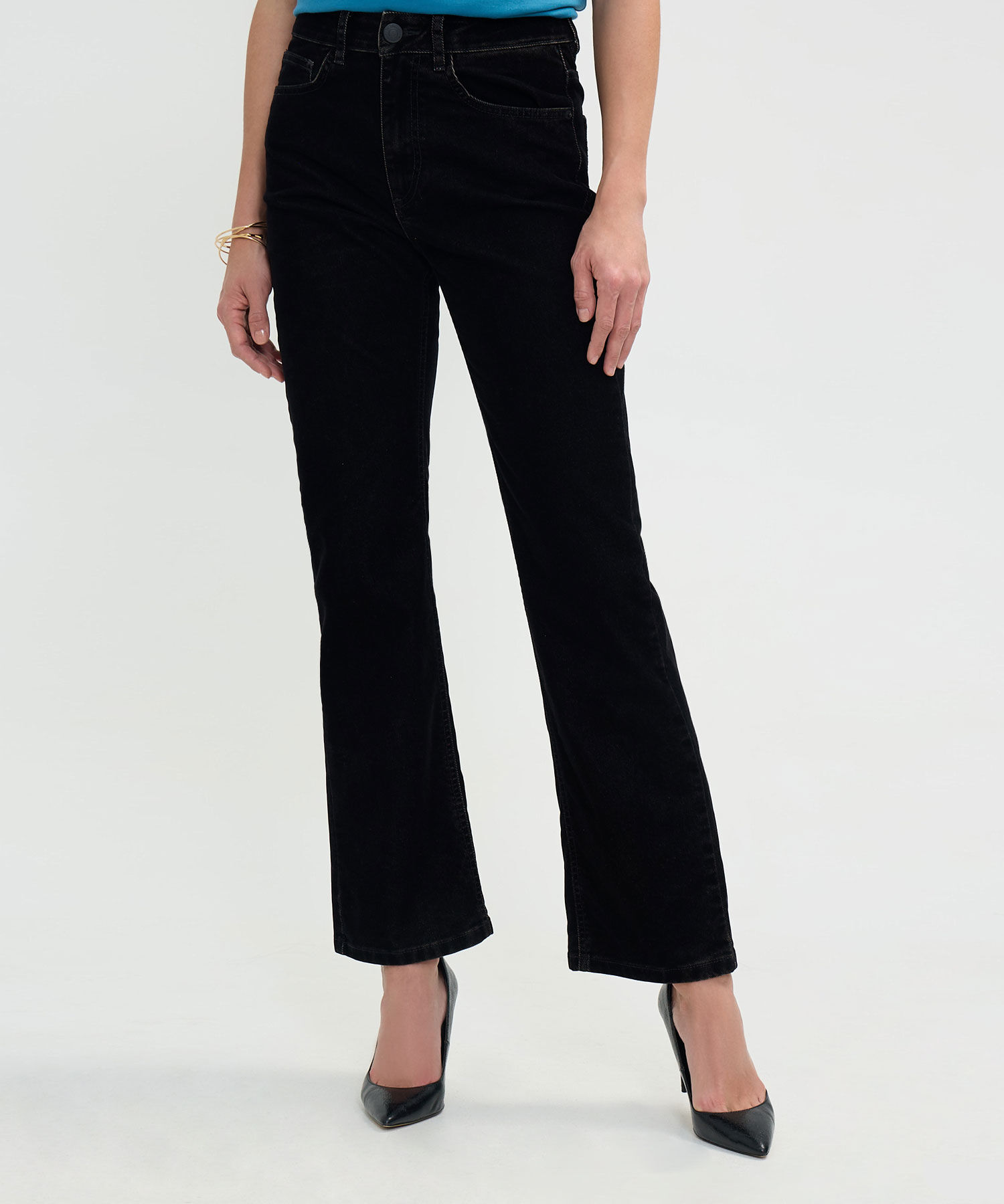 Jeans Straight Tono Negro