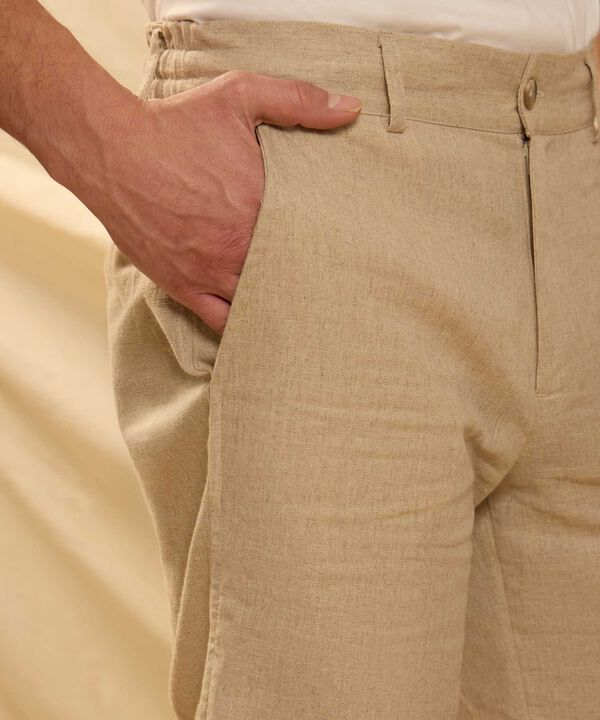 Bermuda de Lino Suave Para Hombre