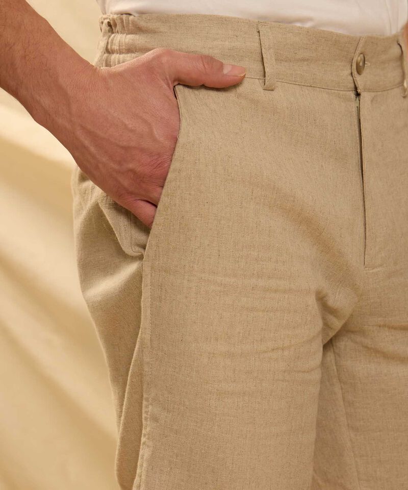 Bermuda de Lino Suave Para Hombre