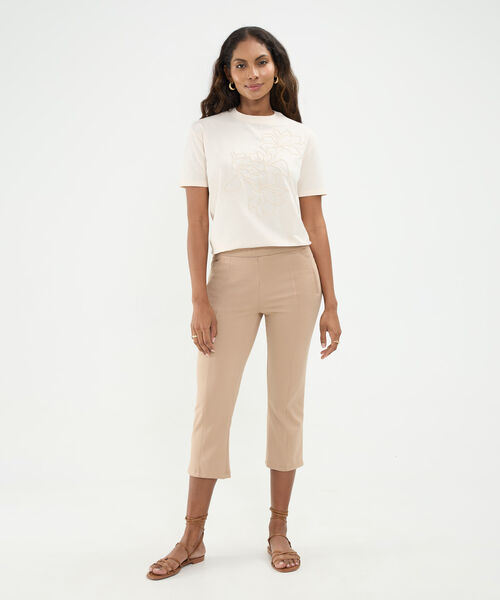 Camiseta Bordada Manga Corta Para Mujer image number null