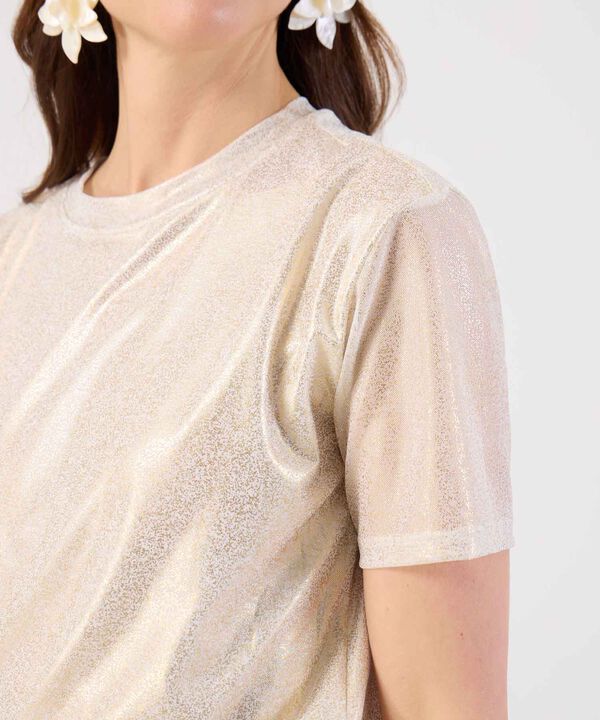 Camiseta Manga Corta Metalizada Mujer