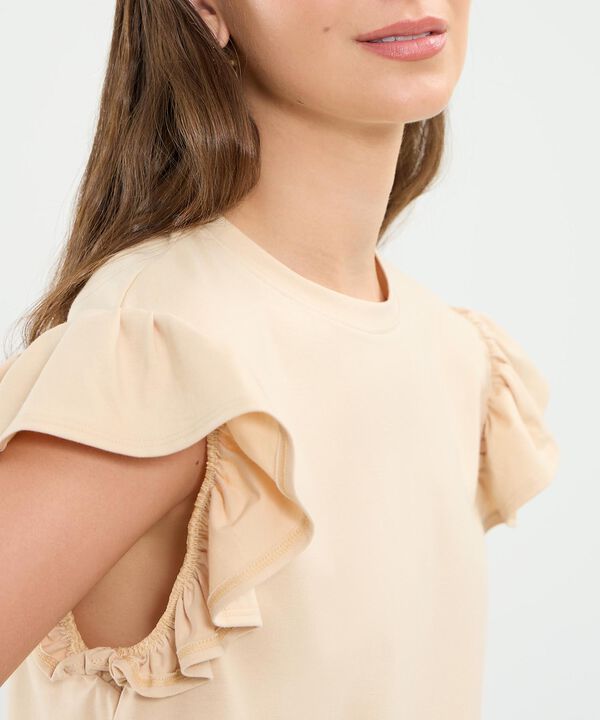 Camiseta Manga Corta Con Boleros Para Mujer