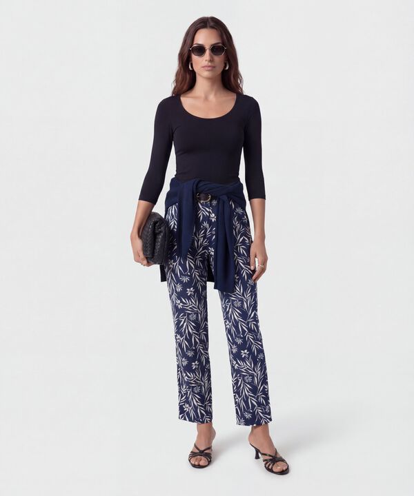 Camiseta B&aacute;sica Manga 3/4 Para Mujer