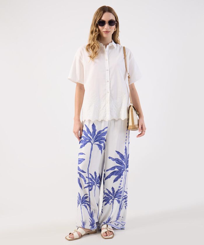 Pantal&oacute;n Palazzo Estampado Palmeras