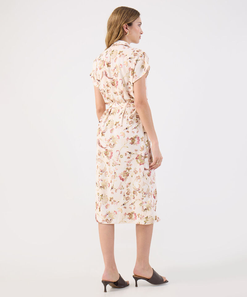 Vestido Camisero Estampado Mujer Con Cintur&oacute;n