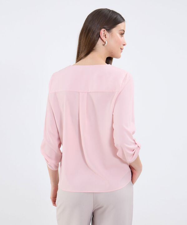 Blusa Manga &frac34; Unicolor