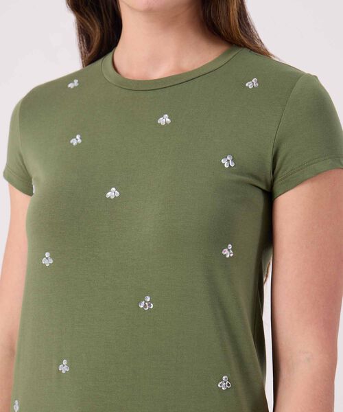 Camiseta Unicolor Con Detalle  image number null