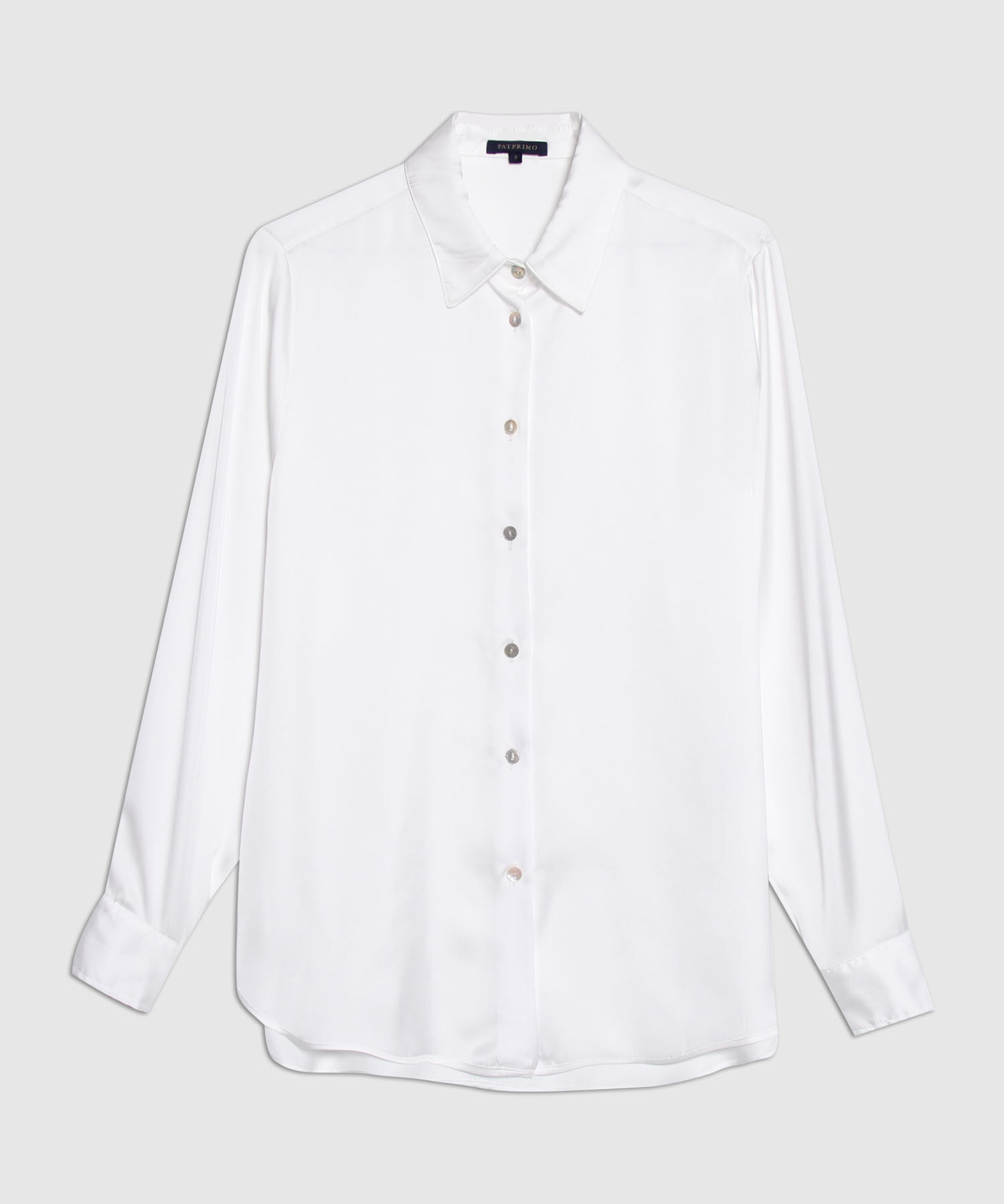 Camisa Unicolor Manga Larga En Satín