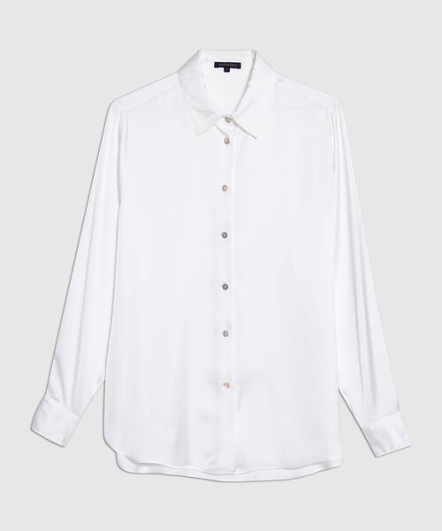 Camisa Unicolor Manga Larga En Satín