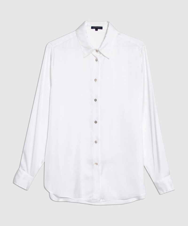 Camisa Unicolor Manga Larga En Sat&iacute;n