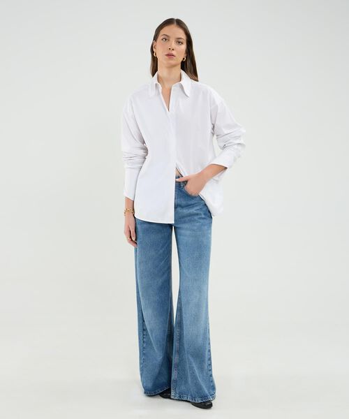 Camisa Manga Larga Unicolor Con Corbata