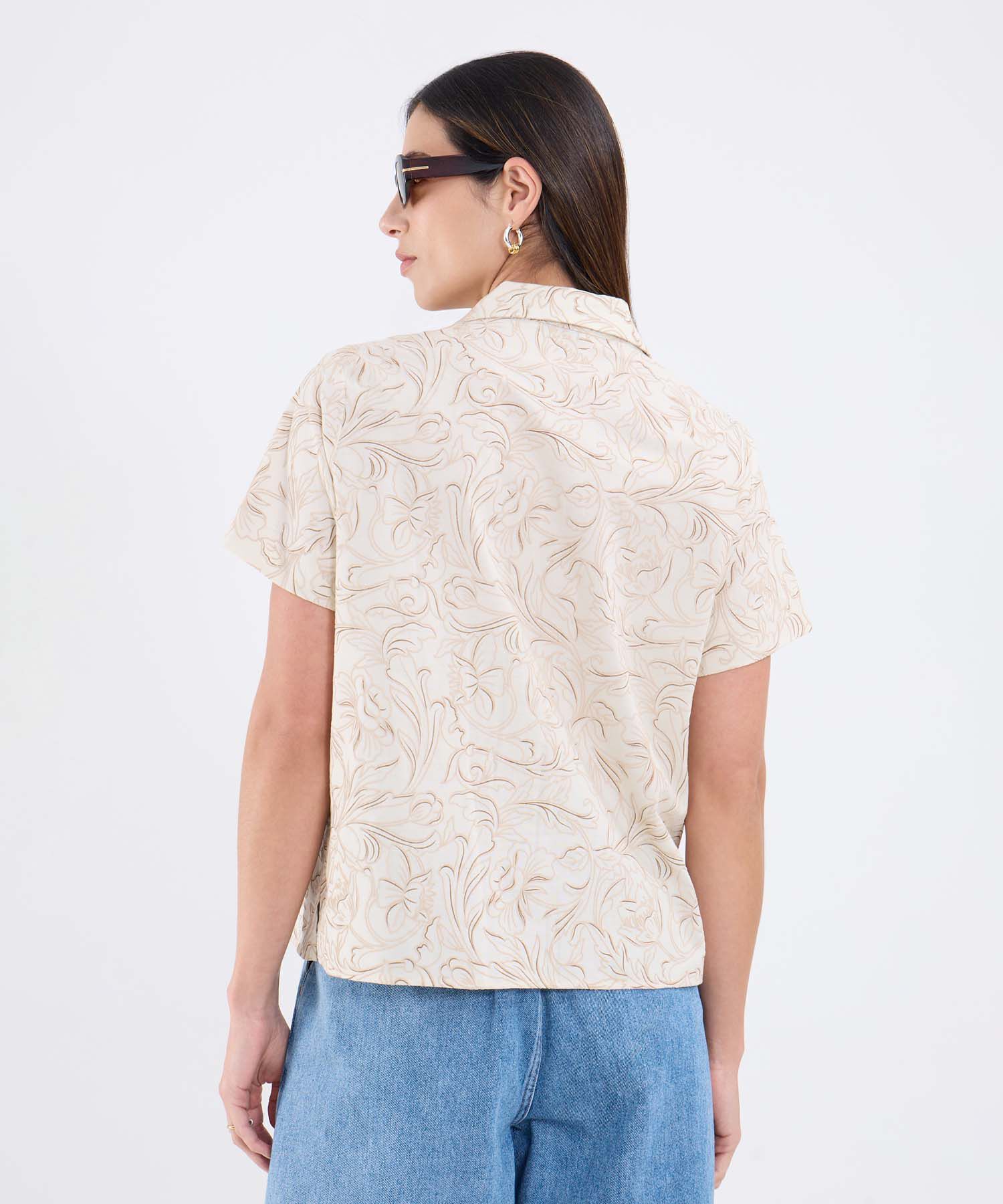 Camisa Estampada Manga Corta