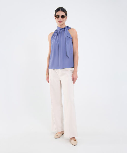 Blusa Manga Sisa Con Detalle En Cuello image number null