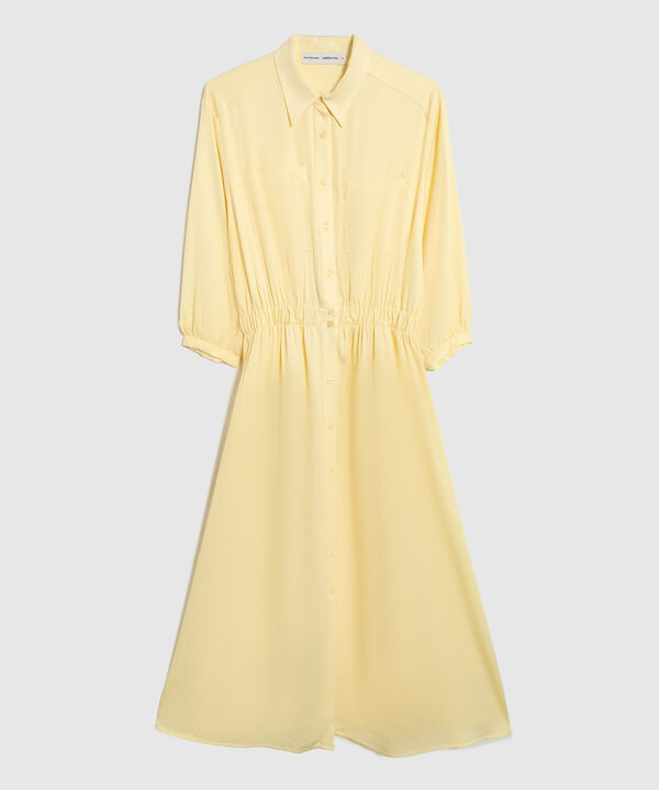 Vestido Largo Camisero Con Bolsillos Mujer image number null