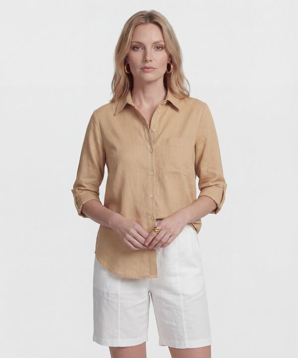 Camisa Con Manga Remangable Para Mujer image number null