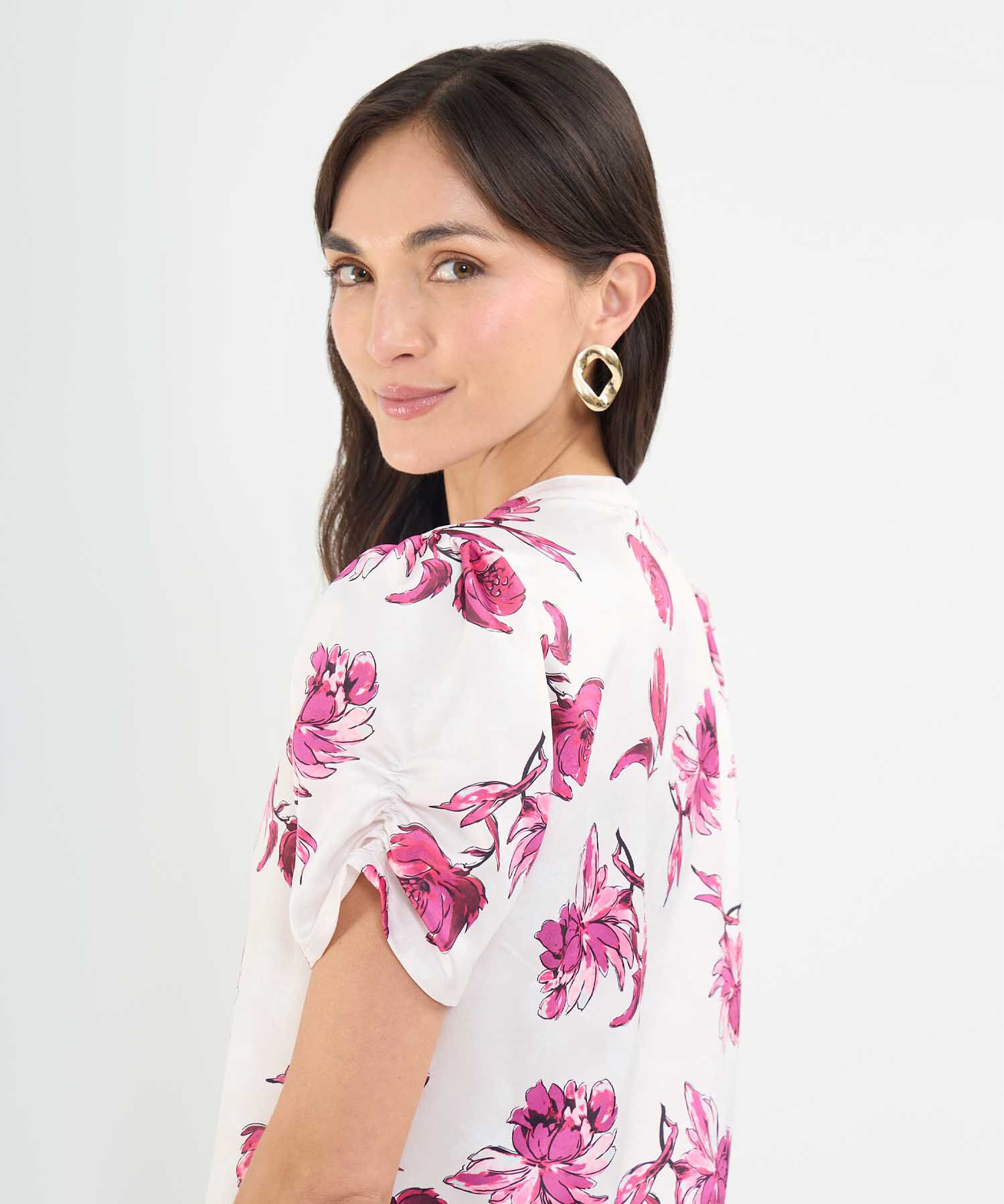 Blusa Estampada Manga Englobada