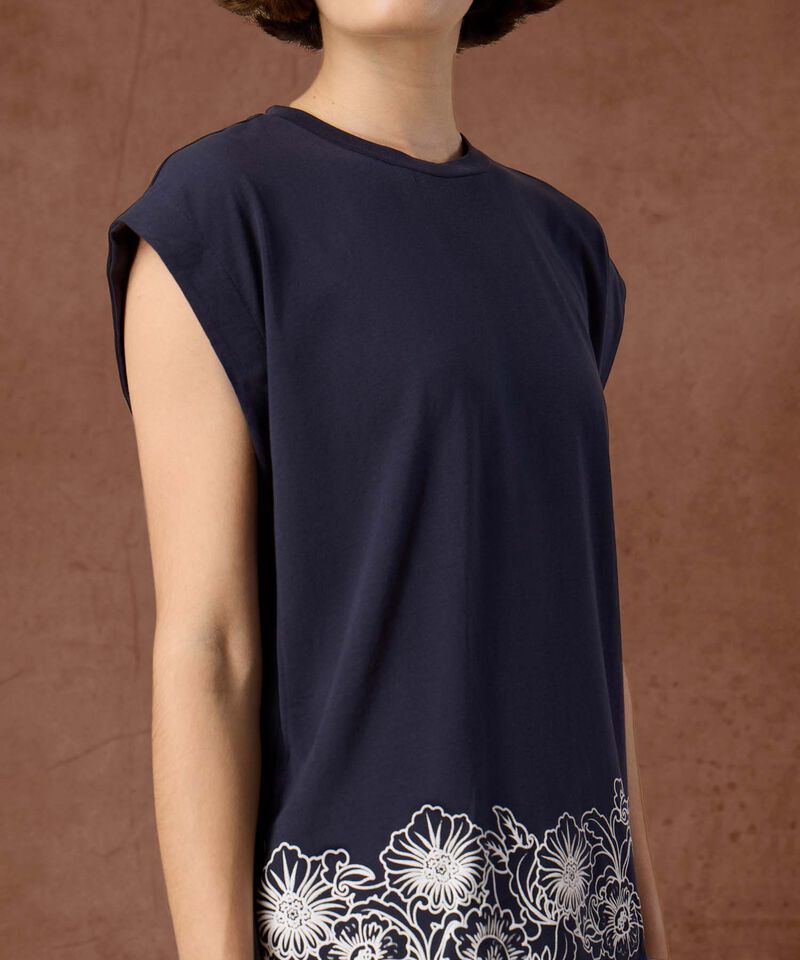 Camiseta Bordado Bajo Y Manga Casquillo