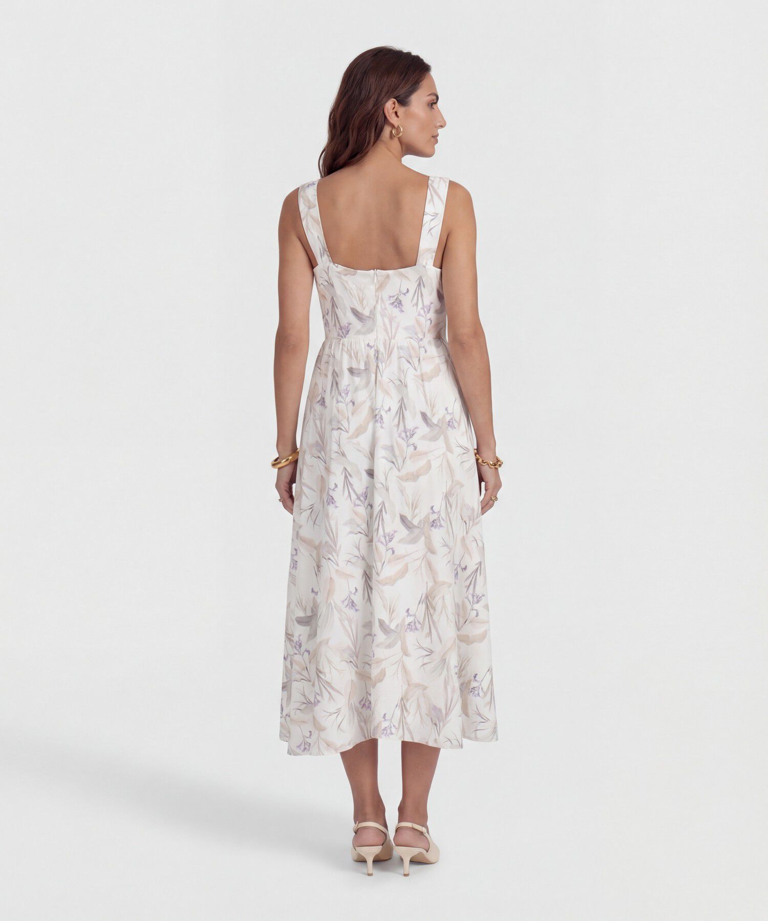 Vestido Medio de Tirantes Anchos para Mujer