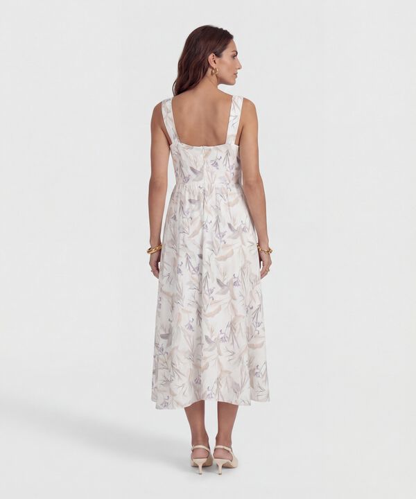 Vestido Medio de Tirantes Anchos para Mujer