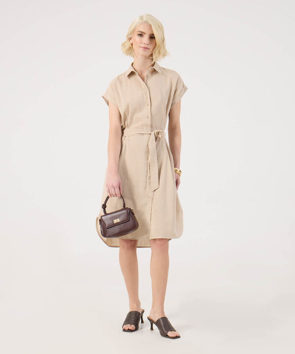 Vestido Camisero Unicolor image number null