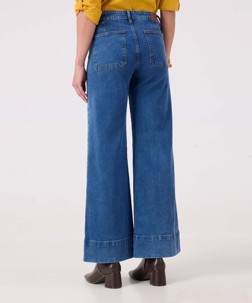 Jeans Wide Leg Tono Azul Medio 