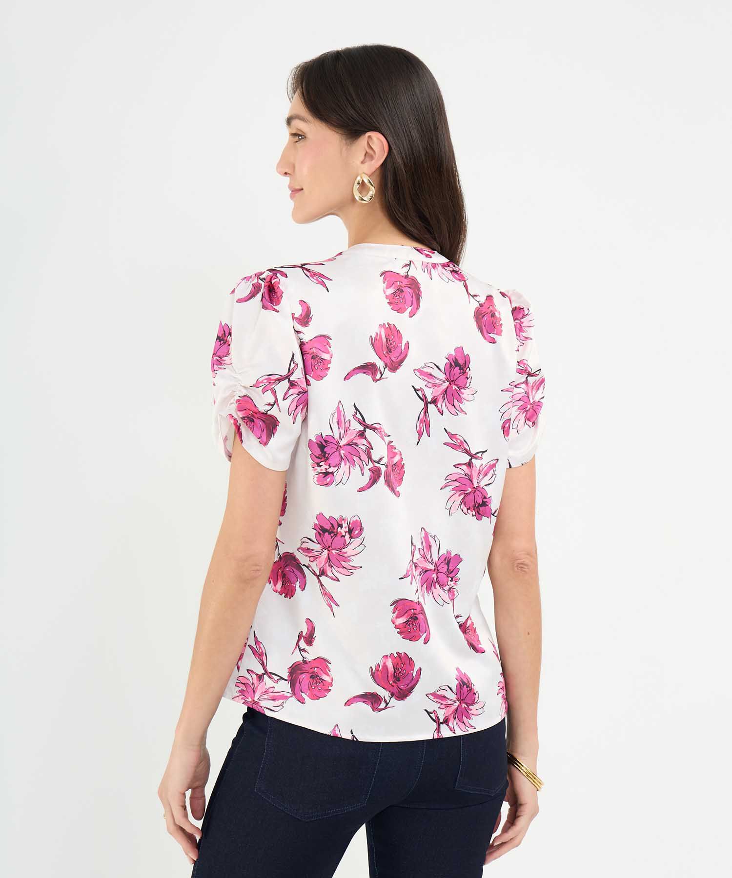 Blusa Estampada Manga Englobada