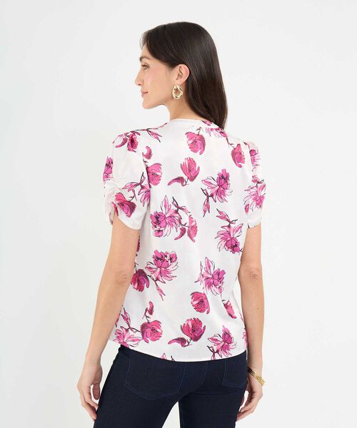 Blusa Estampada Manga Englobada