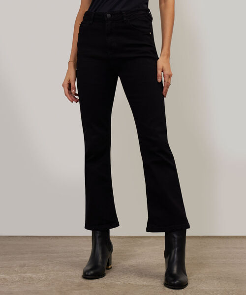 Jean Cropped Flare Tono Negro image number null