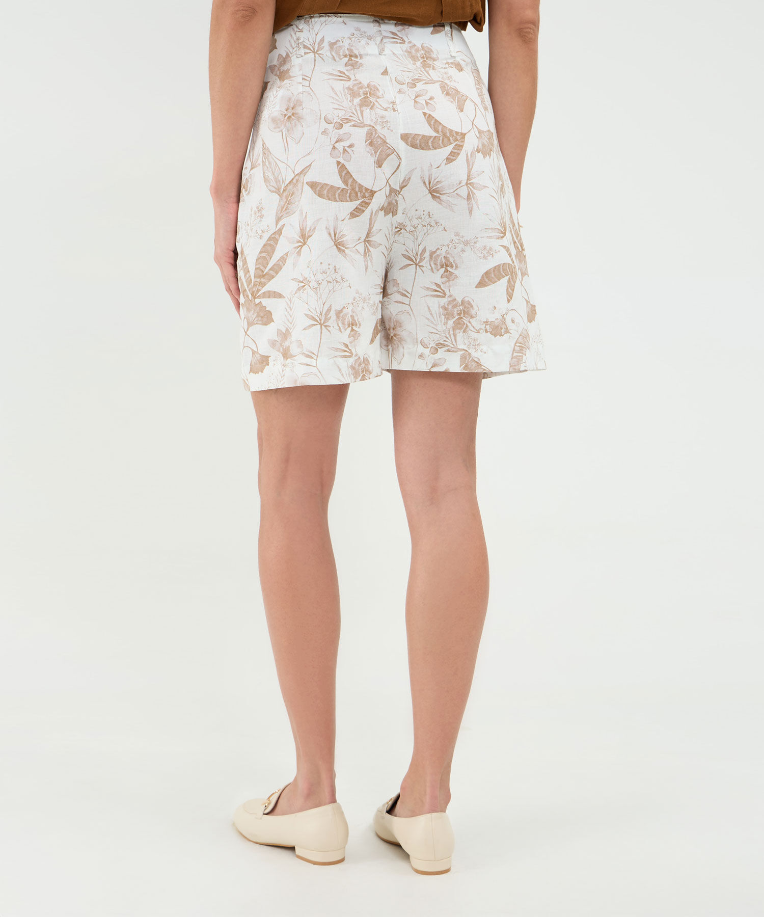 Bermuda Estampada Efecto Lino