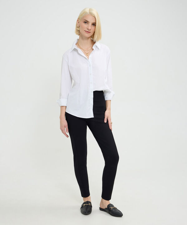 Leggins Unicolor Con Elastico En Costados