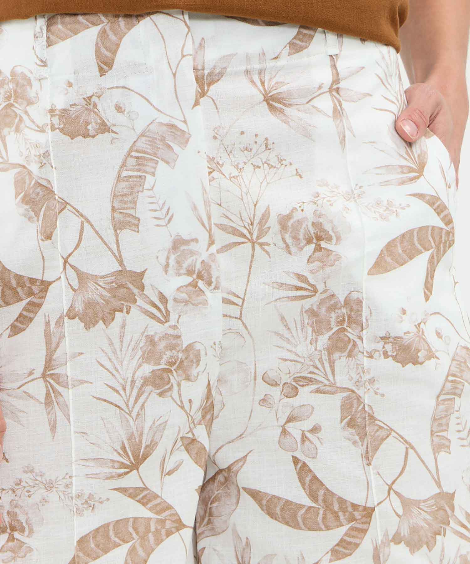 Bermuda Estampada Efecto Lino