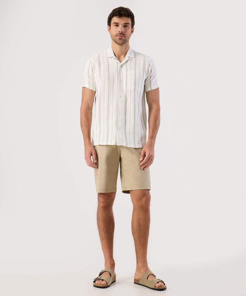 Camisa Resort Con Bolsillo De Hombre