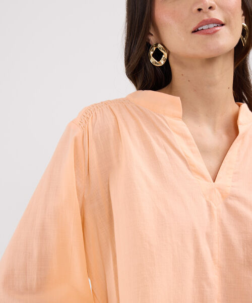 Blusa Unicolor Con Elastico  En Hombro image number null