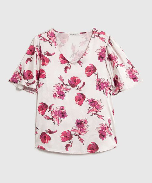 Blusa Estampada Escote en V