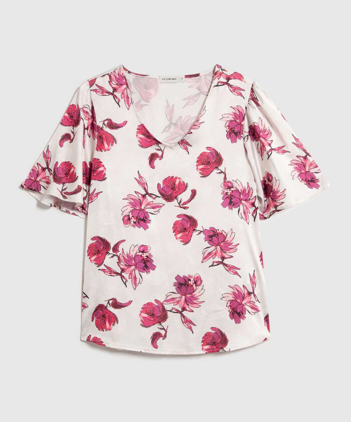 Blusa Estampada Escote en V