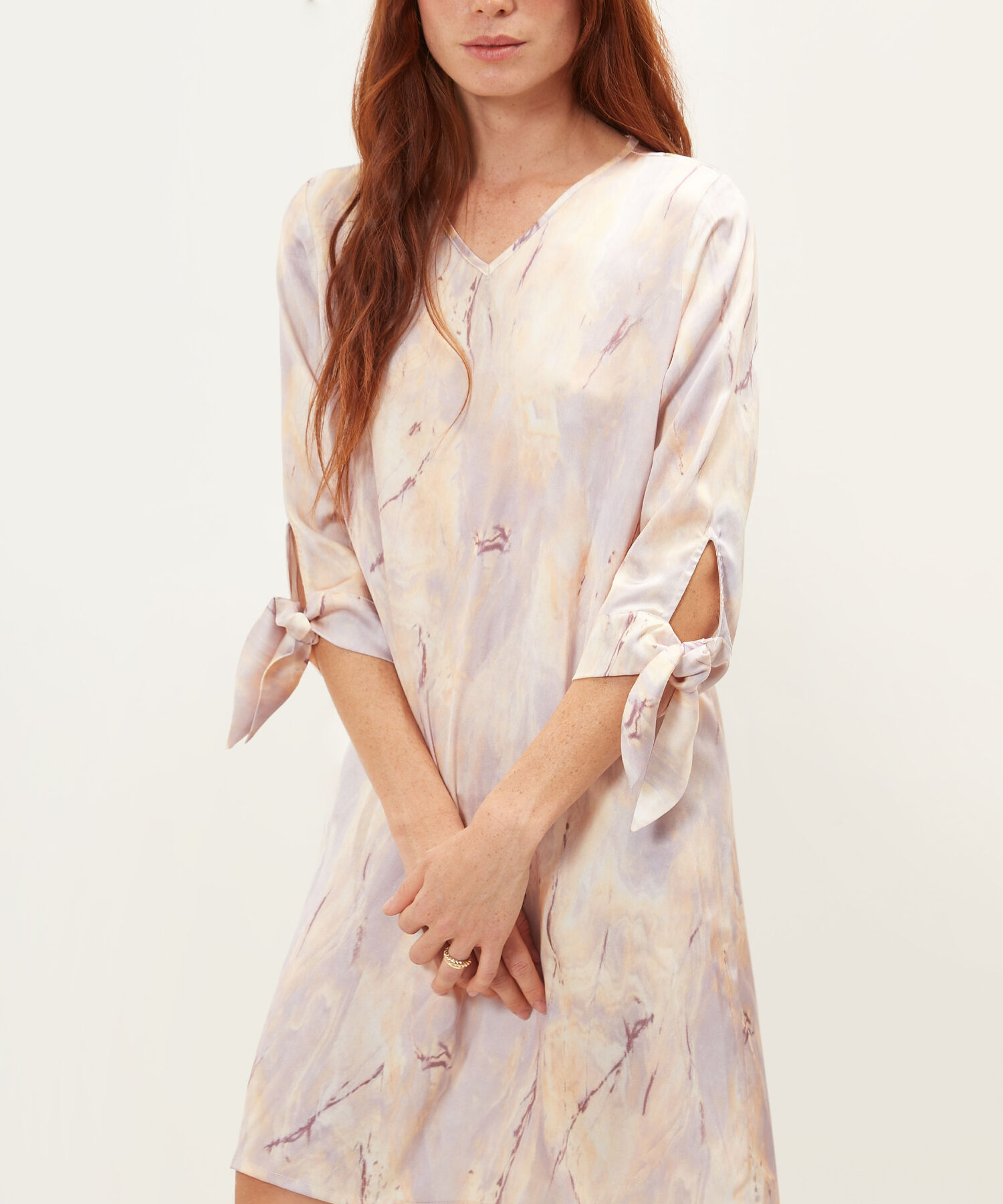 Vestido Estampado  Manga 3/4