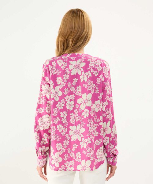 Blusa Estampada en Efecto Lino