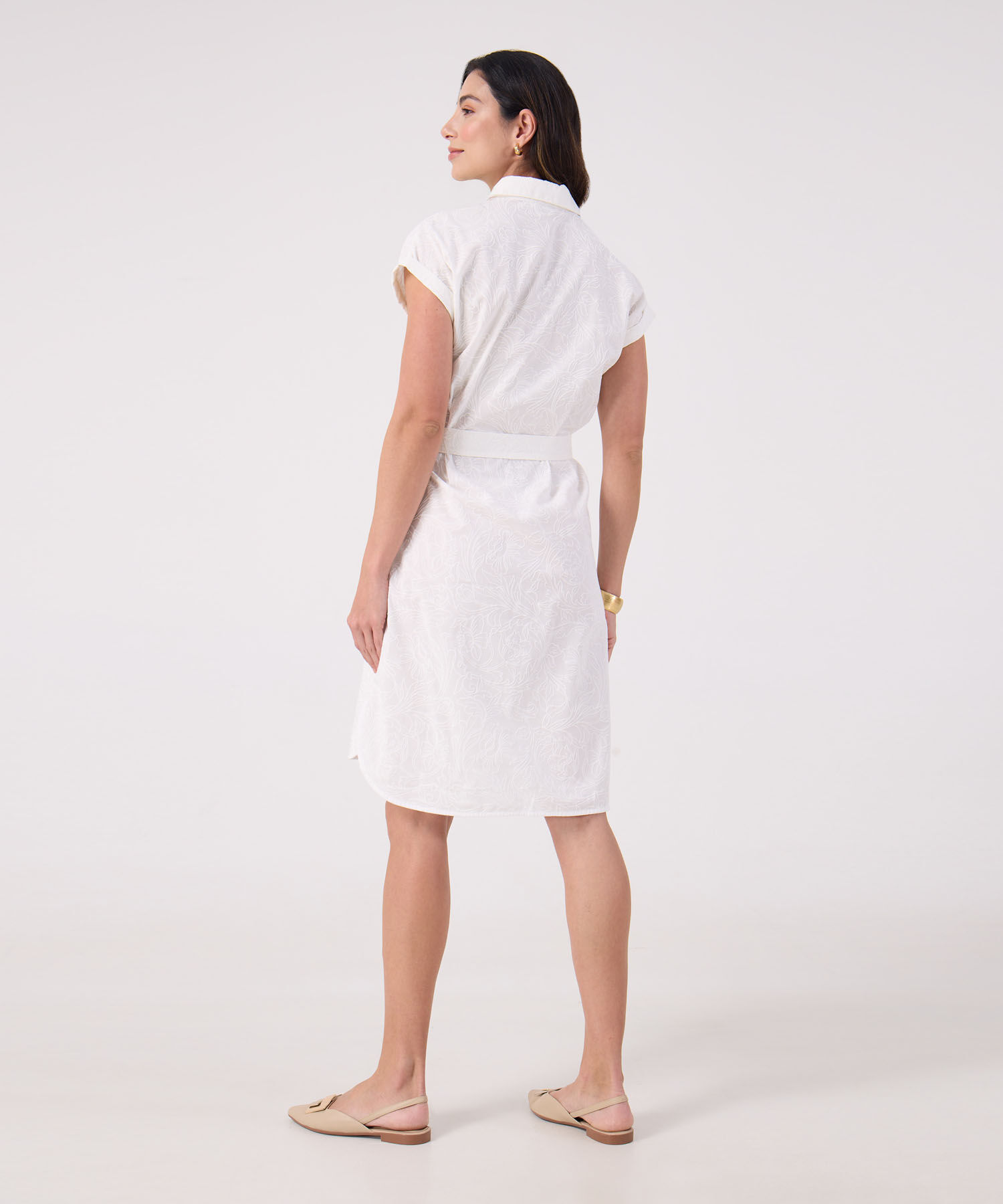 Vestido Estampado Manga Corta 