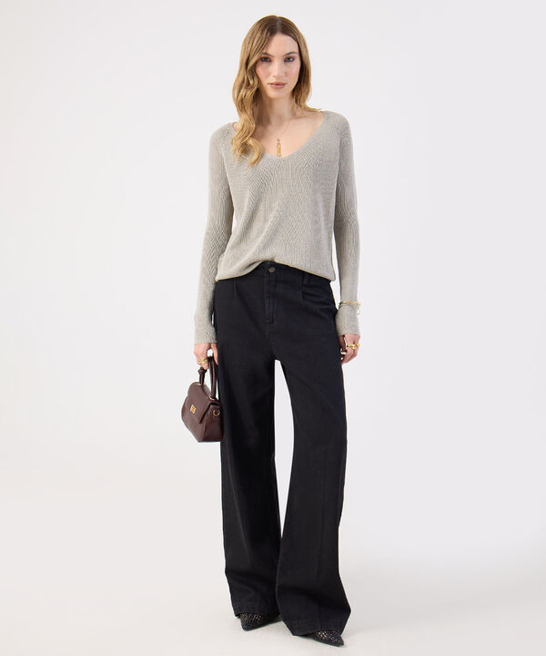 Saco Fino Tejido Cuello V Elegante Para Mujer