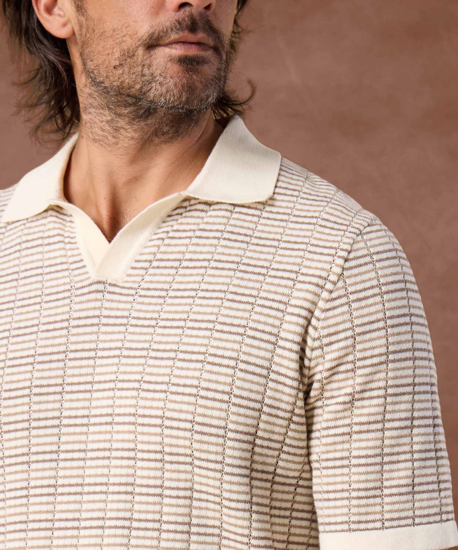 Polo de Punto con Dise&ntilde;o Micro-Texturizado Para Hombre