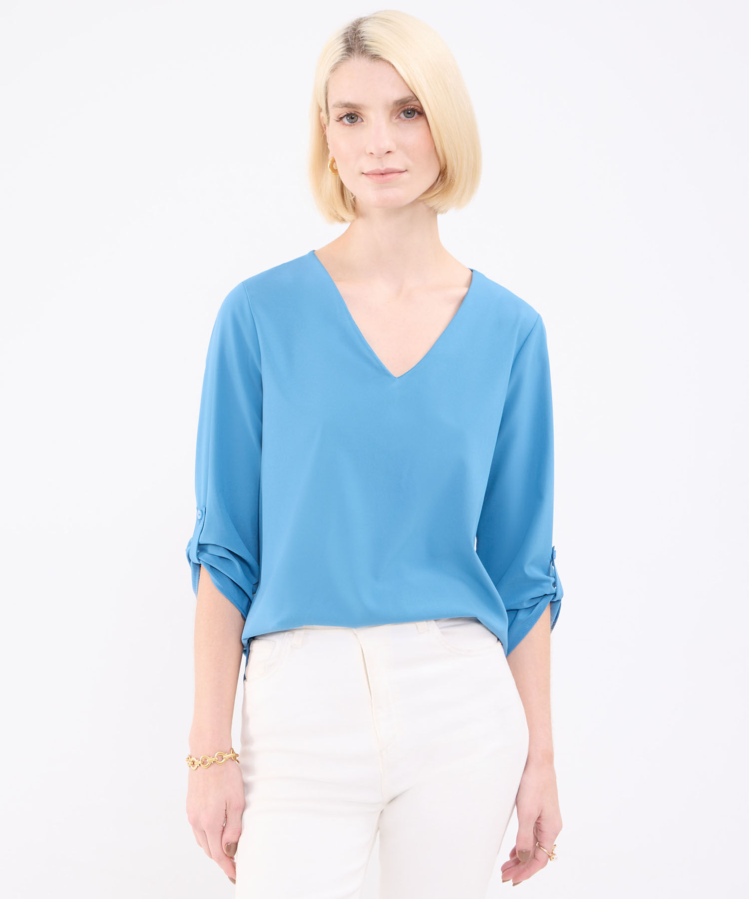 Blusa Escotada Manga ¾