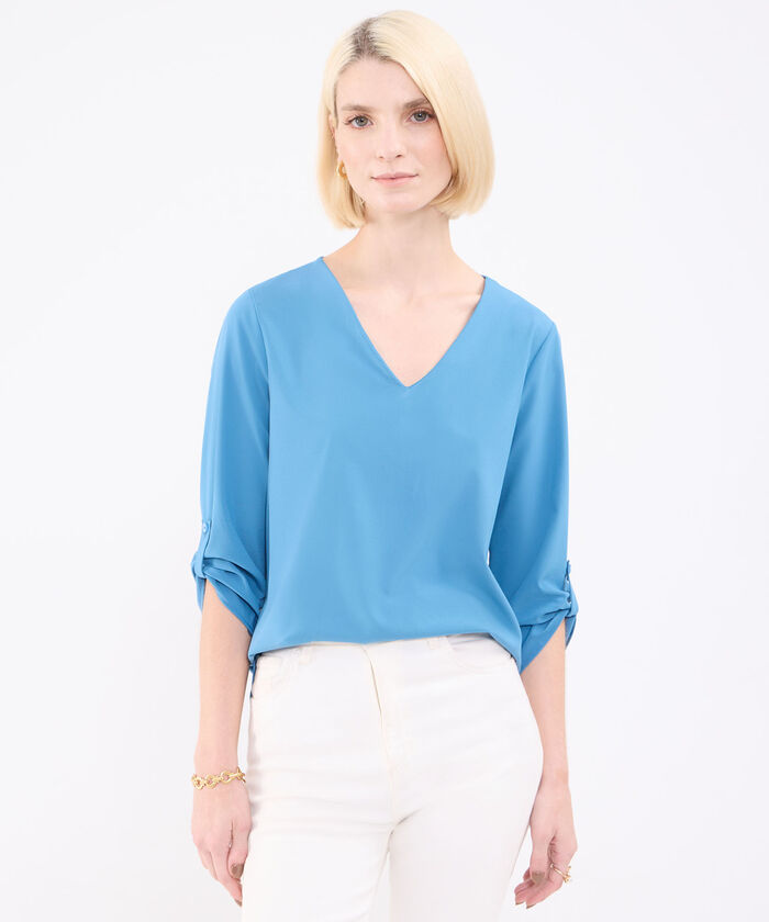 Blusa Escotada Manga ¾