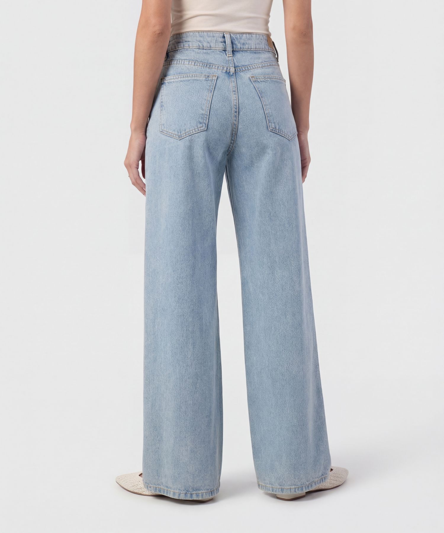 Jeans Wide Leg De Tiro Alto Para Mujer